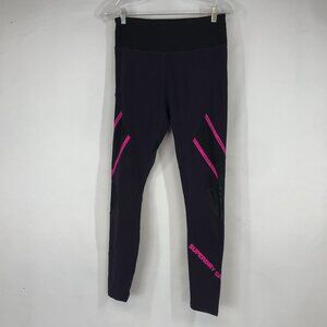 SUPER DRY SPORT - WOMEN'S SIZE 10 - BLACK & PURPLE FITNESS LEGGINGS PANTS